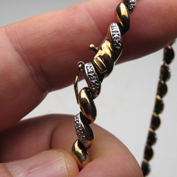 14k Gold *925 Sterling Silver Necklace - Picture 4 of 5